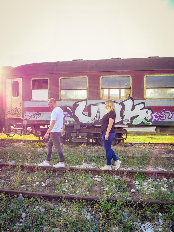 Abandoned train in Shkodra, Albania