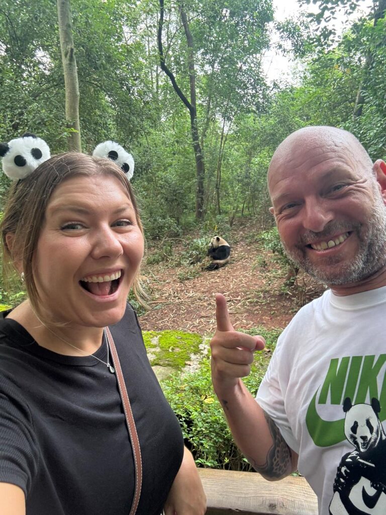 A China bucket-list moment. Visiting the pandas was one of the main reasons we wanted to come to Chengdu