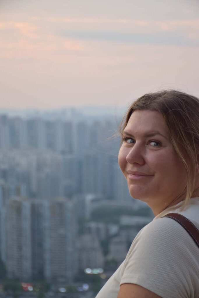 Sunset from Liangjiang Pavilion