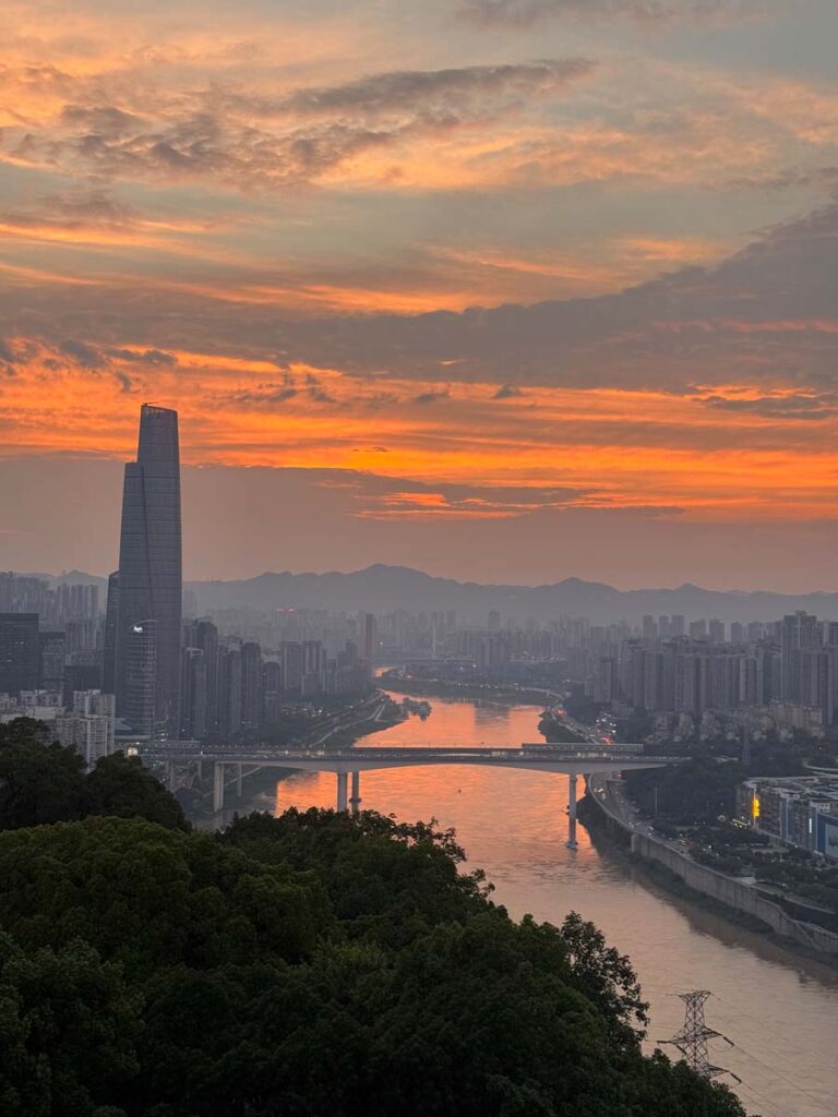 Sunset from Liangjiang Pavilion