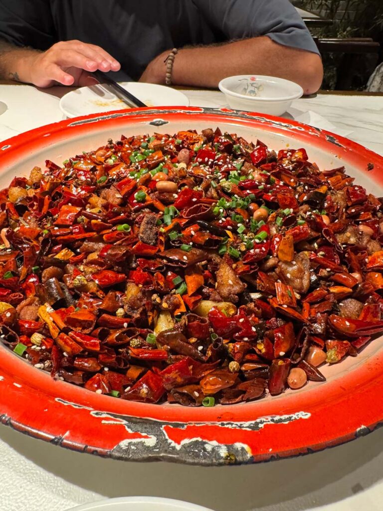 Traditional Chongqing fried chicken with a ton of chillies