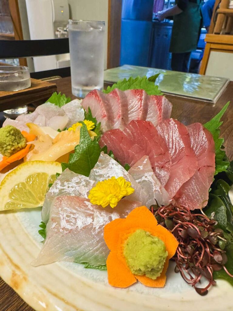 Sashimi plate in Masuda Japan