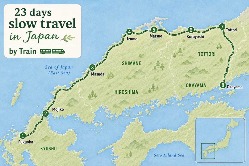 Our Route on the San-Yo and San-In line in Japan
