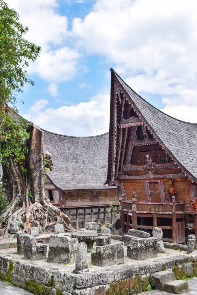 Historic Batak village of Huta Siallagan on Samosir Island