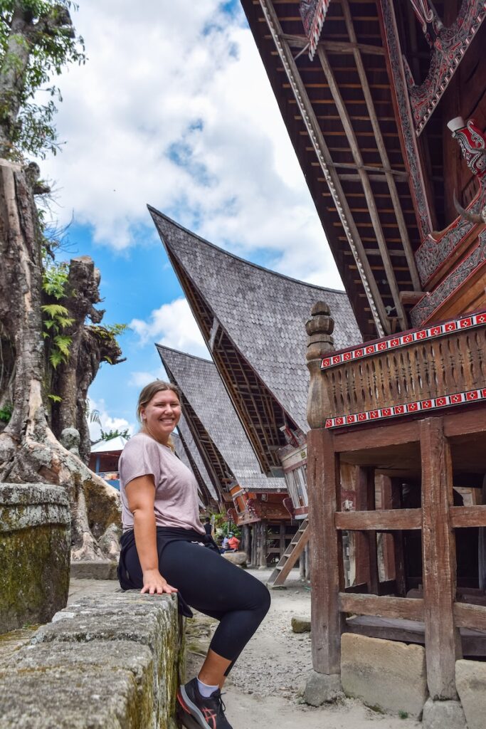 Traditional Batak houses at Huta Siallagan on Samosir Island