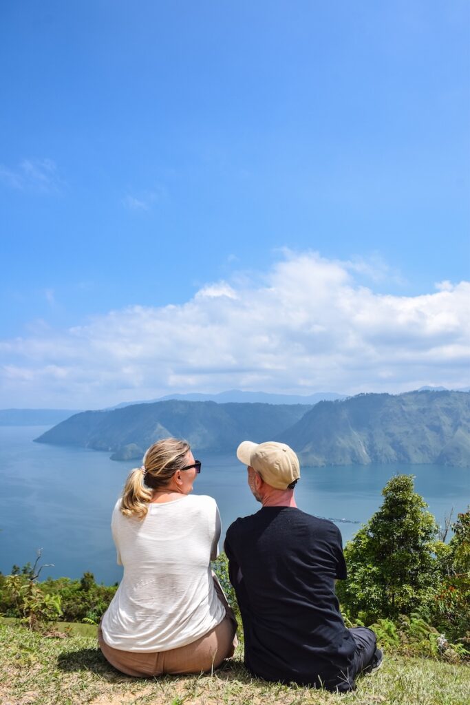 View across the volcanic landscape of Lake Toba
