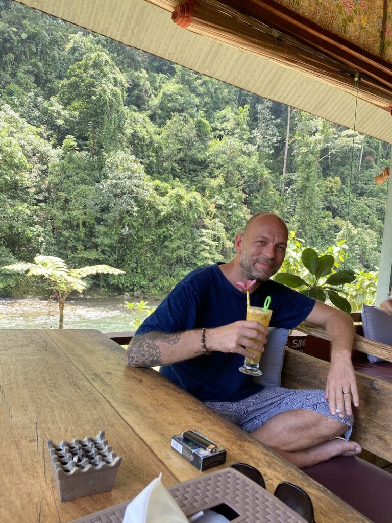 Restaurant view from Sam's Bungalow in Bukit Lawang