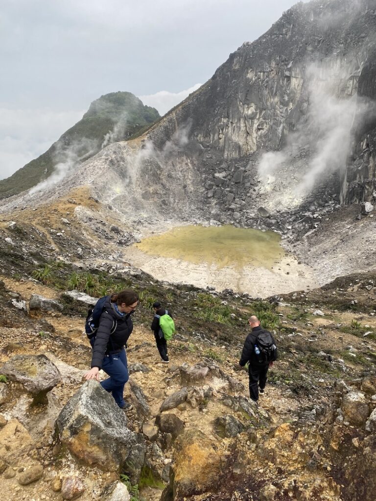 Volcanic landscape on the Mount Sibayak hiking trail