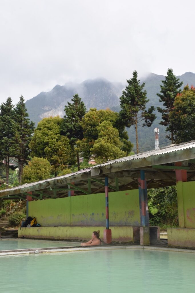 Sulfur hot springs near Mount Sibayak in Berastagi