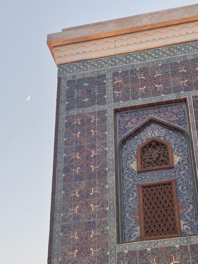 Colourful tiled exterior of Katara Mosque in Doha