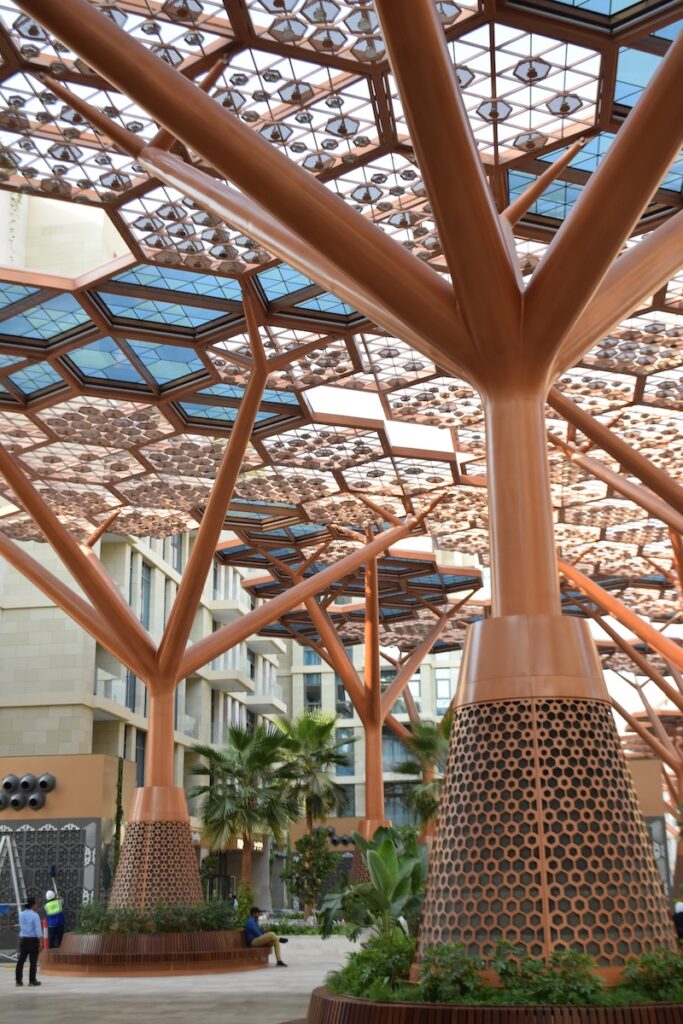 Tree-like canopy along the cooled Crystal Walk on Gewan Island