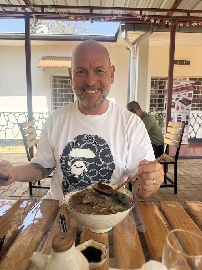 Noodle soup at EyaMya in Kigali