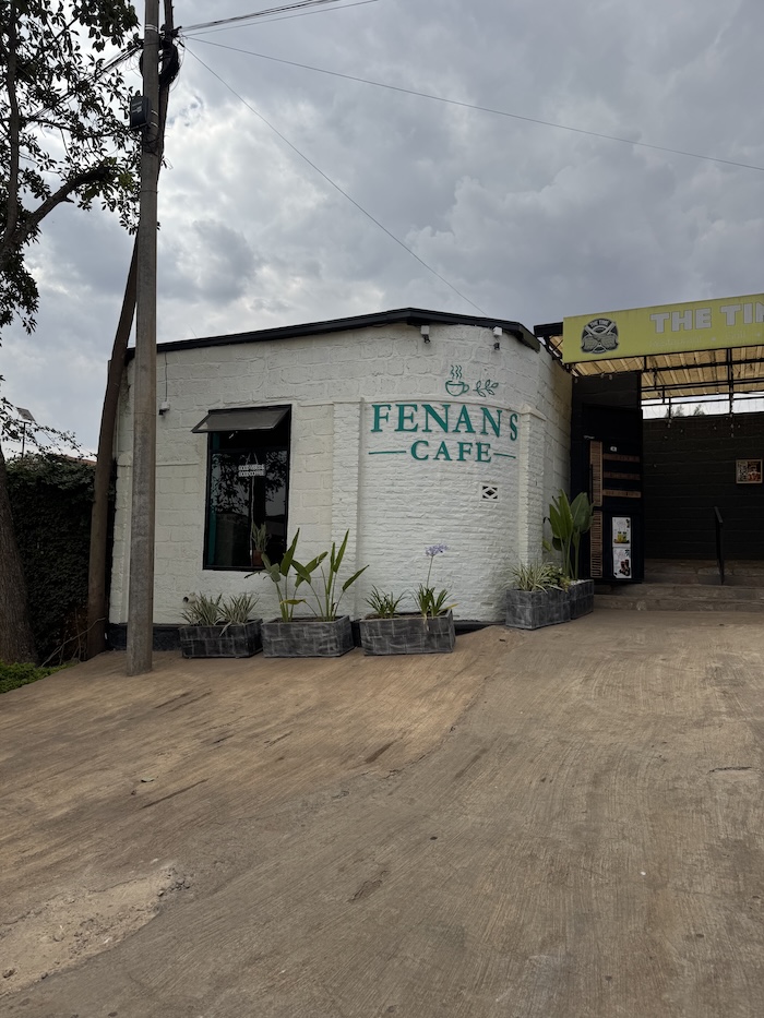 exterior of Fenans Café in Kigali