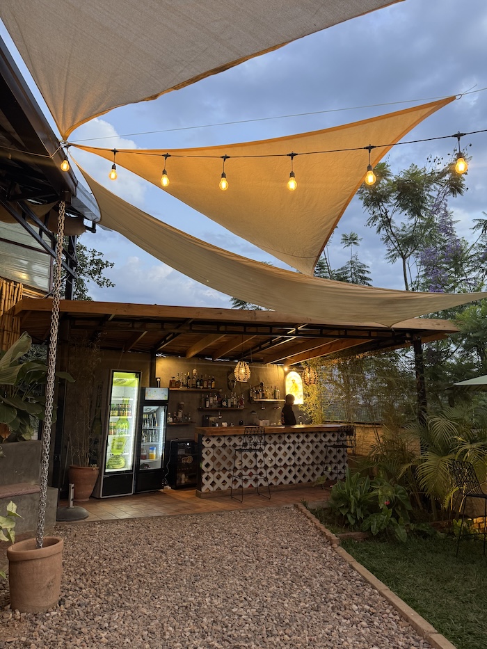 Seating at Fire & Stone in Kigali