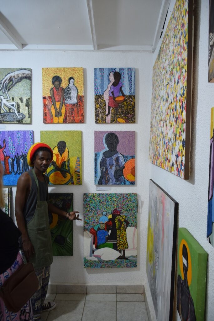 Artwork on display at Ishyuka Arts in Kigali
