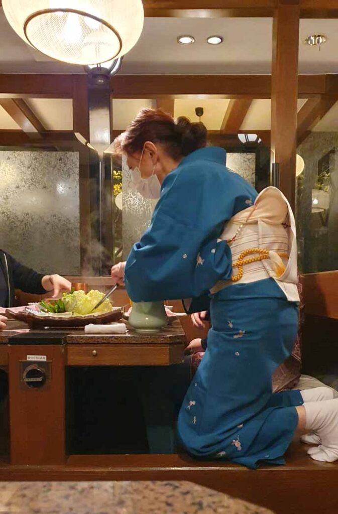 Dinner service at Kappou Tempura Santaro