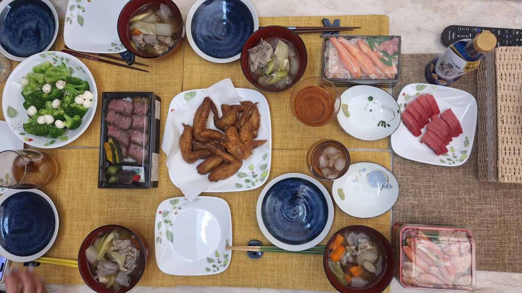 Home dinner in Sendai