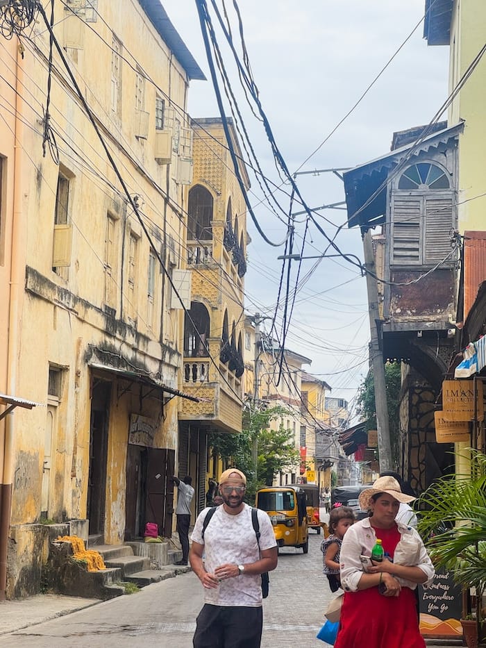 Colourful historic buildings in Mombasa Old Town