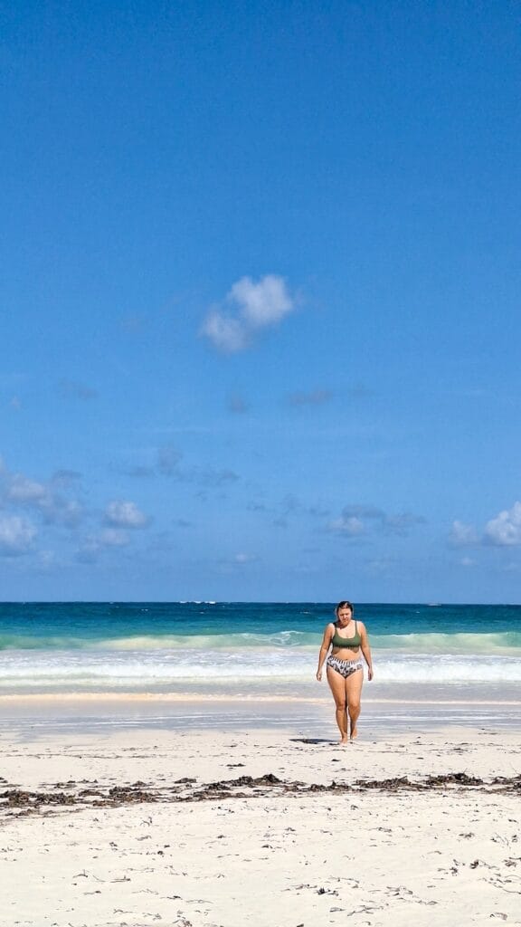Bofa Beach in Kilifi, Kenya, with its long stretch of white sand and peaceful atmosphere.