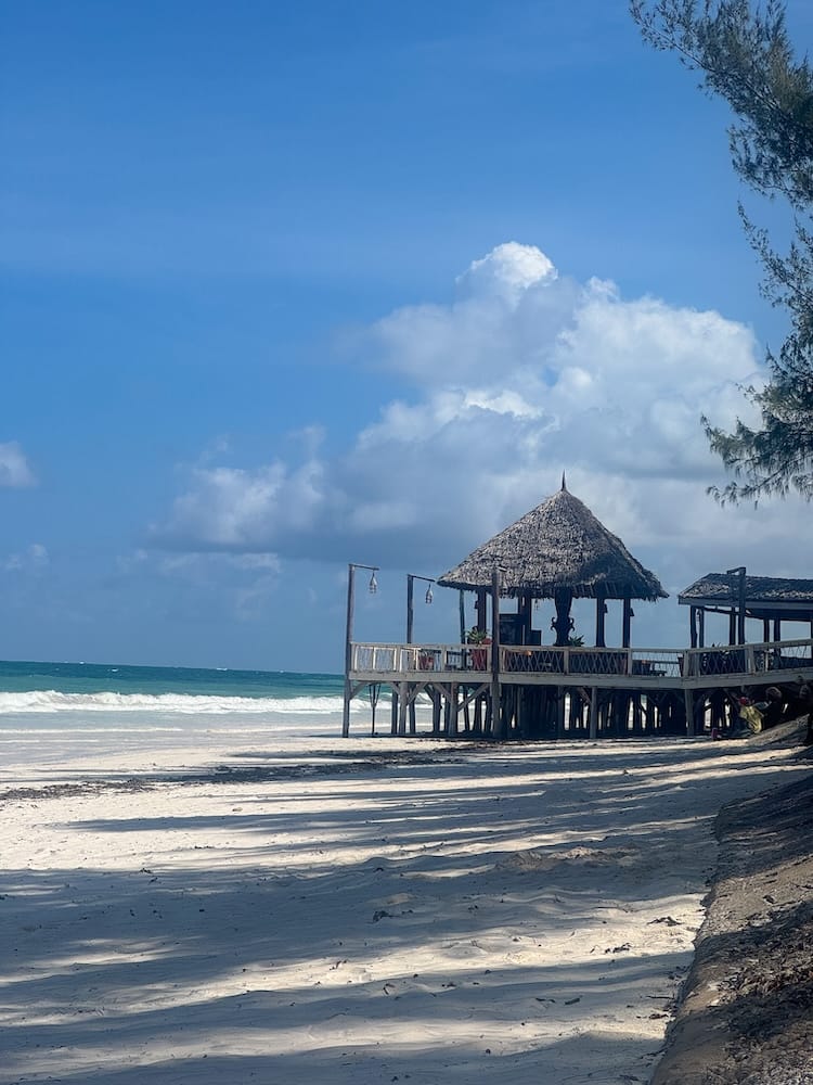 Bofa Beach in Kilifi, Kenya, with its long stretch of white sand and peaceful atmosphere.