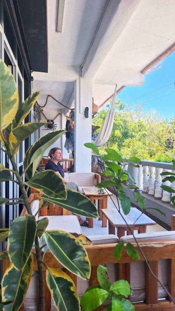 Relaxed outdoor seating at Indigo Vibe Café near Bofa Beach in Kilifi.
