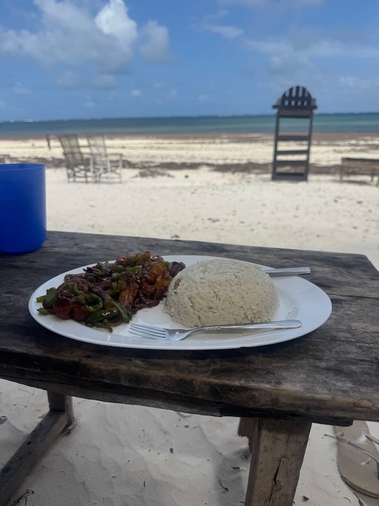 Local food on Bofa Beach in Kilifi, Kenya