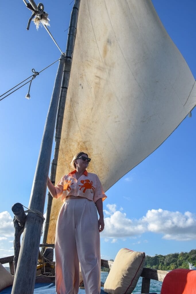 Sunset dhow cruise on Kilifi Creek, Kilifi, Kenya.