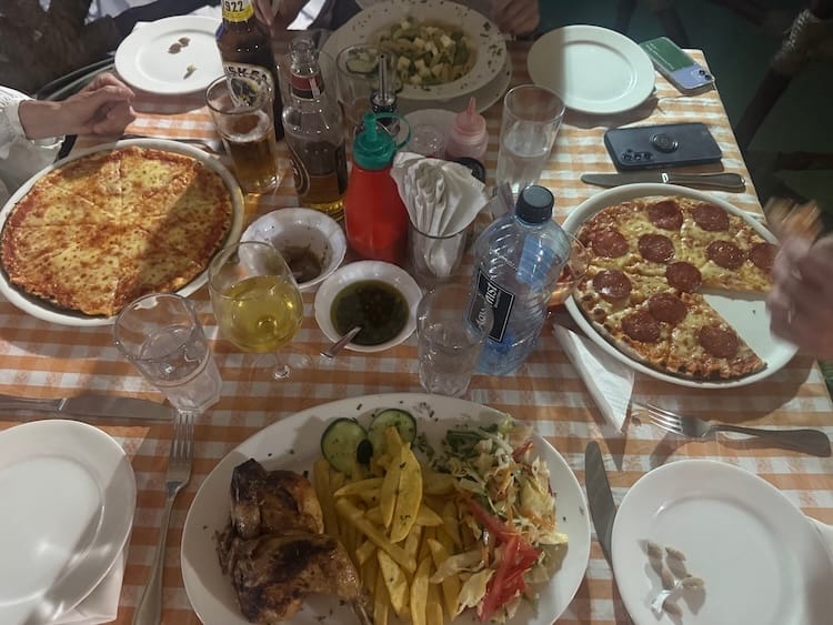 Food at White Star in Kilifi, Kenya