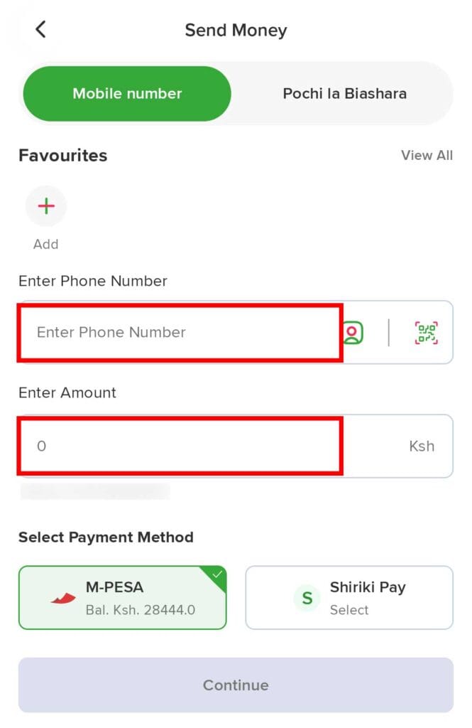 Send Money M-PESA